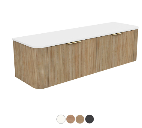 Margot 1500 Double Bowl Wall Hung, Double Curve Cabinet