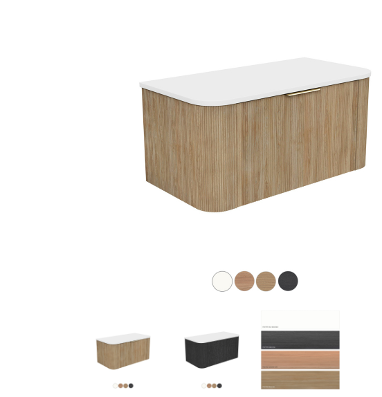 Margot 900 Wall Hung, Double Curve Cabinet