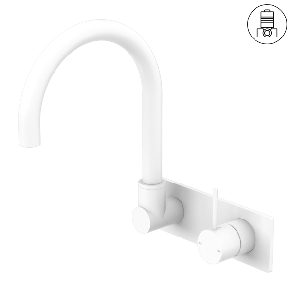 Mecca Wall Basin/Bath Mixer | Swivel Spout | Handle Up