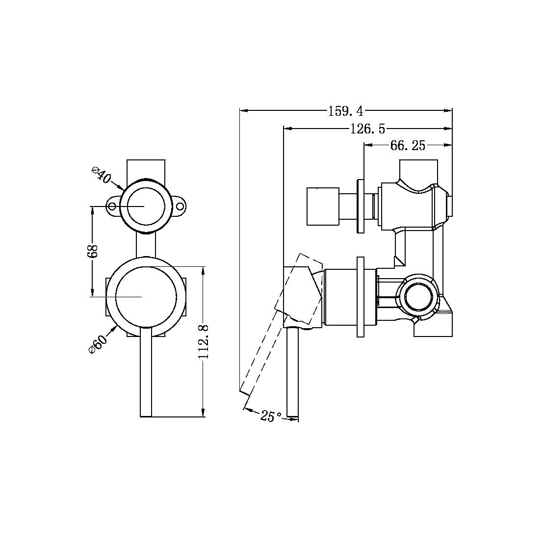 Dolce Shower Mixer | Diverter | Separate Back Plate