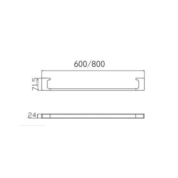 Pearl Towel Rail | Single | 600/800mm
