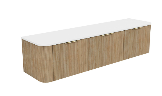 Margot 1800 Double Bowl Wall Hung, Double Curve Cabinet