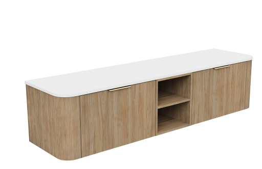 Margot 1800 Single Left Bowl Wall Hung Cabinet, Centre Shelf