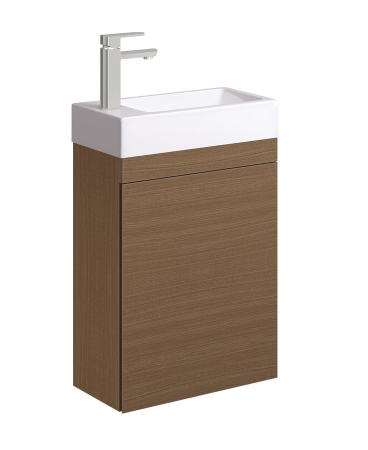 Edge 450 Ensuite Wall-Hung Vanity, No Overflow, Walnut