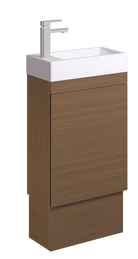 Edge 450 Ensuite Vanity on Kickboard, No Overflow, Walnut