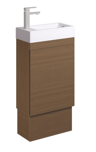 Edge 450 Ensuite Vanity on Kickboard with Overflow, Walnut