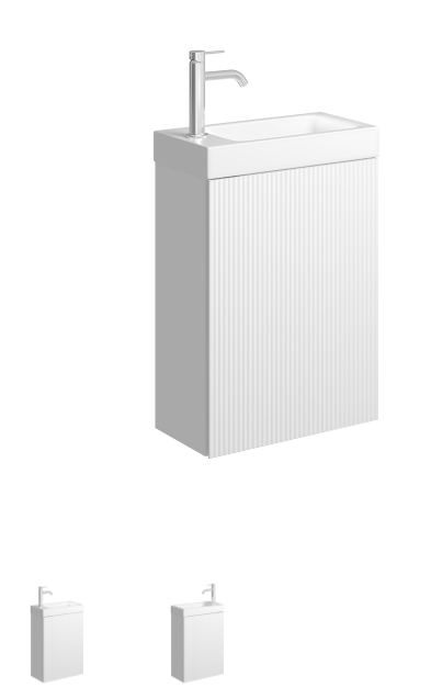 Denzel Minka 450 Wall-Hung Vanity, No Overflow, Satin White