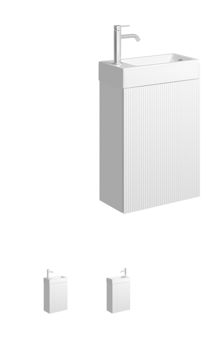 Minka 450 Wall-Hung Vanity with Overflow, Satin White