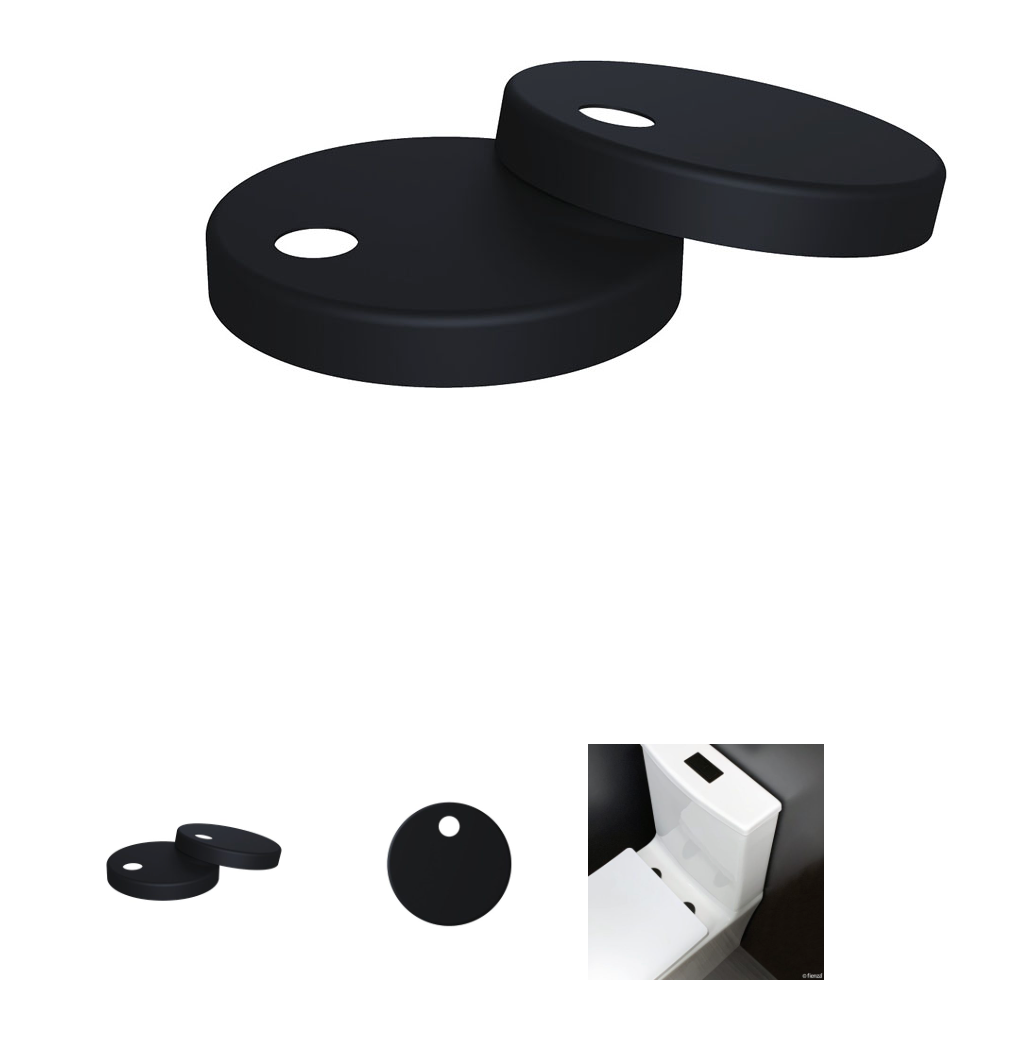 Matte Black Seat Hinge Covers for Slim Seats