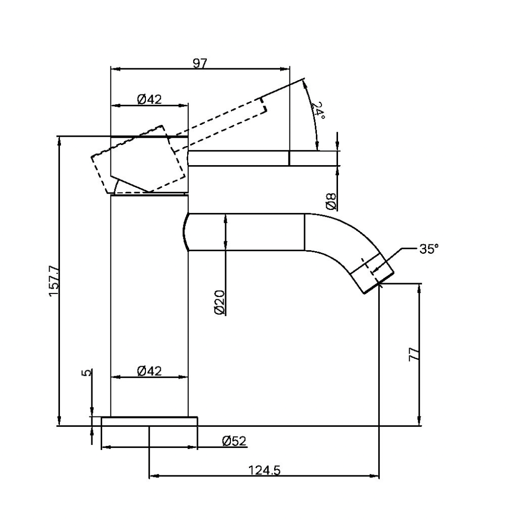 ZEN SS316L BASIN MIXER BRUSHED GOLD (NR162201BG)