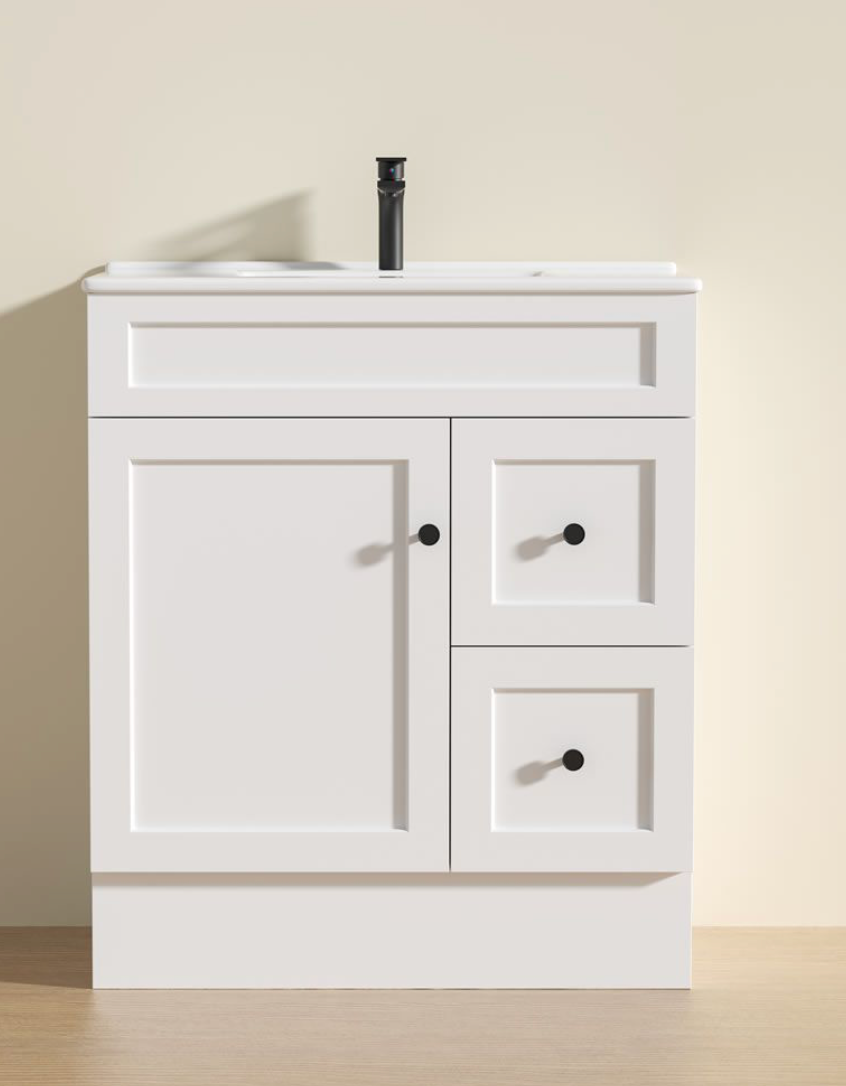 Joyce PVC 75cm Floor Mounted Vanity Left Hand Side