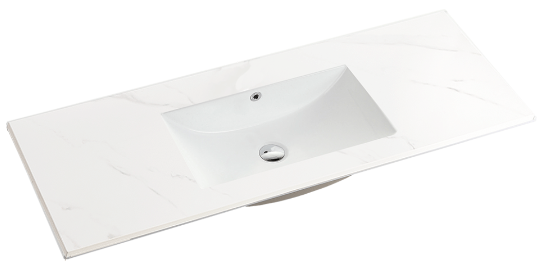 120cm Mountain Snow Sintered Stone Vanity Top