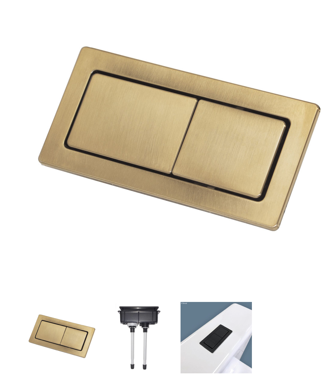 Rectangular Chrome Flush Buttons