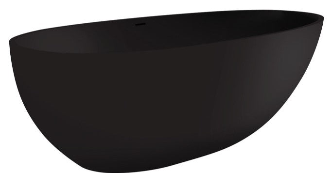 Bahama Solid Surface Bath, Matte Black, 1700mm