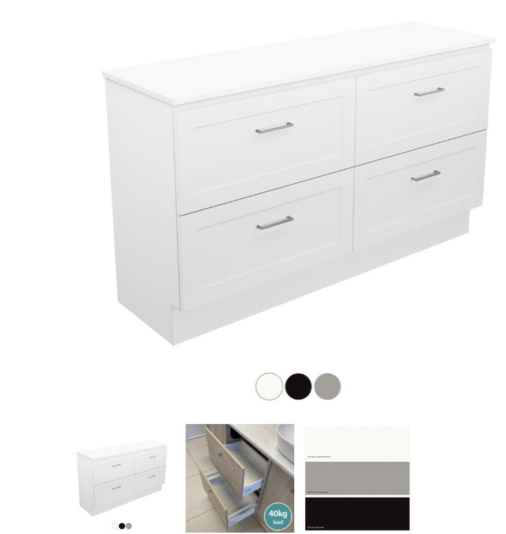 Newport All Drawer 1500 Single Bowl Floor Standing Vanity