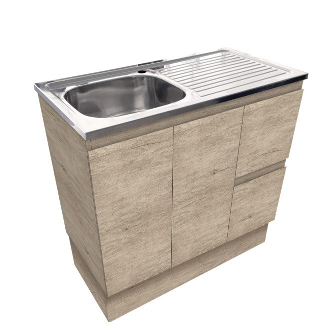 Citi Edge Scandi Oak 900 Vanity on Kickboard
