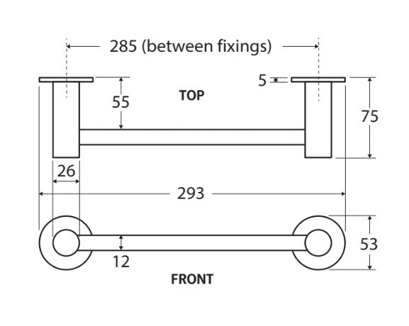 Hustle Hand Towel Holder, Matte Black