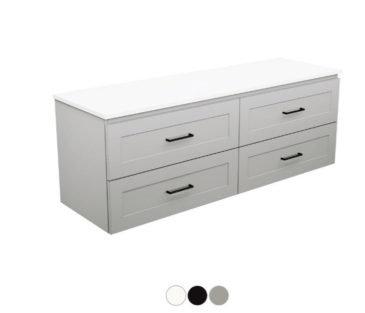 Newport All Drawer 1500 Single Bowl Wall Hung Vanity