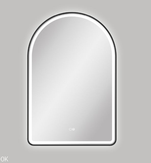 Valentina LED Matte Black Framed Mirror, 600 x 900mm