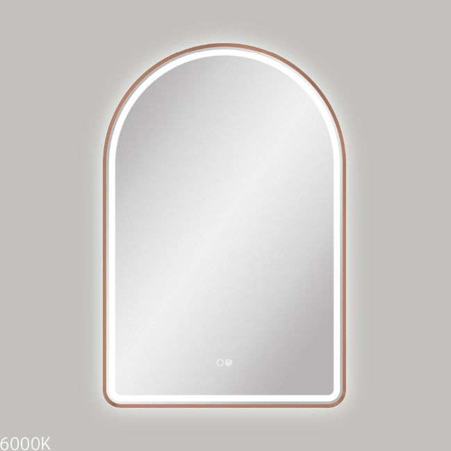 Valentina LED Brushed Copper Framed Mirror, 600 x 900mm