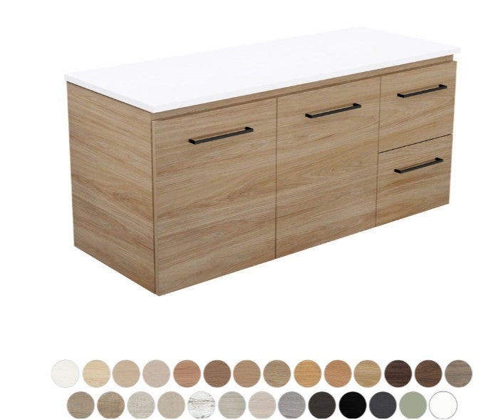 Carmen Door & Drawer 1200 Single Bowl Wall Hung Vanity