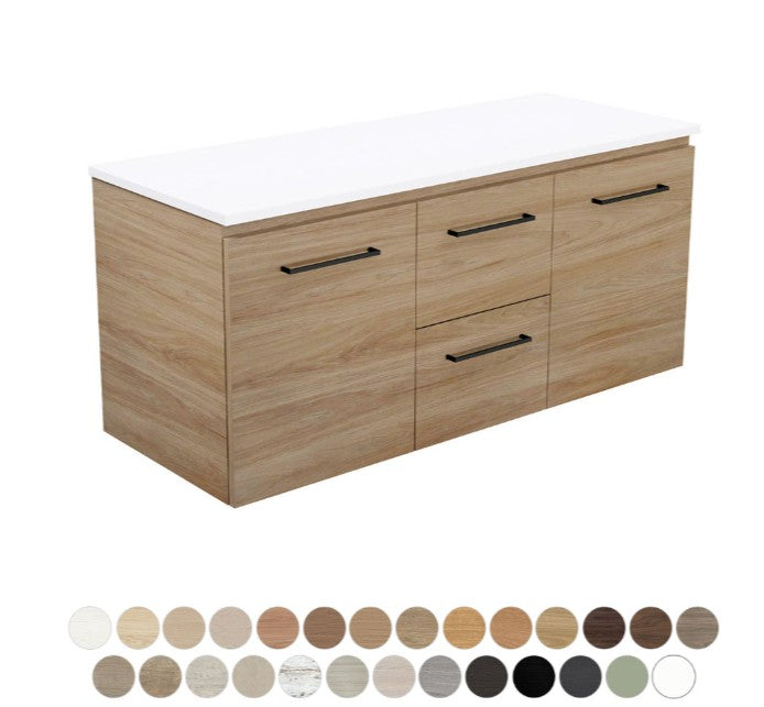 Carmen Door & Drawer 1200 Double Bowl Wall Hung Vanity