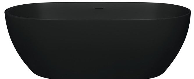 Luciana Solid Surface Bath, Matte Black, 1690mm
