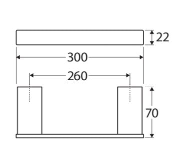 Tono Single Towel Rail, 300mm