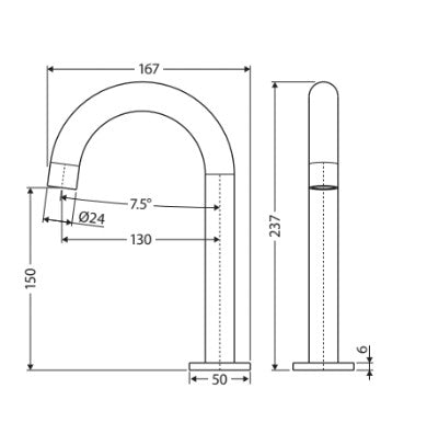 Kaya Hob-Mounted Basin/Bath Outlet
