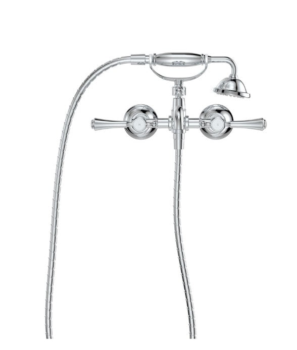 Lillian Lever Exposed Bath Tap Set with Hand Shower