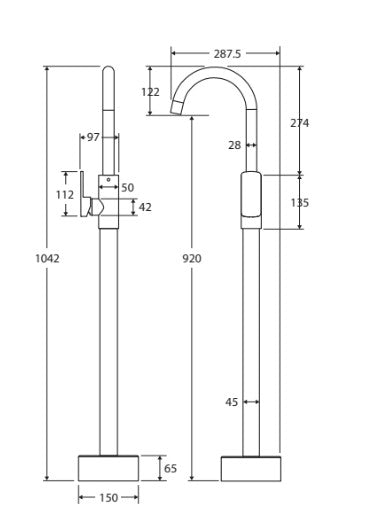 Tono Floor Mounted Basin/Bath Mixer