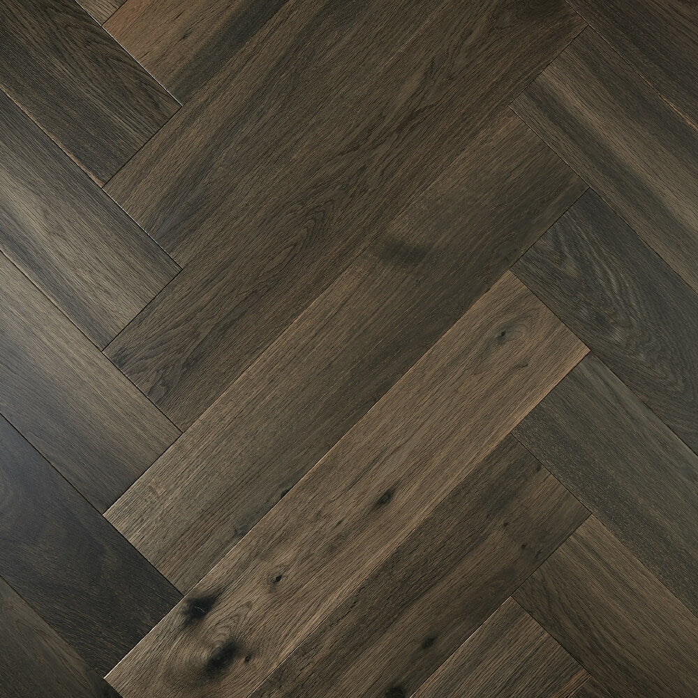 De Marque Oak Hardwood Floor "Herringbone Ash Grey"