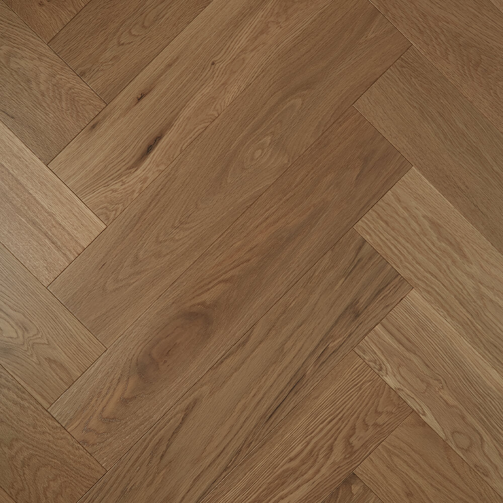 De Marque Oak Hardwood Floor "Herringbone Latte"