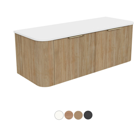 Margot 1200 Single Bowl Wall Hung, Double Curve Cabinet