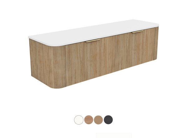 Margot 1500 Single Bowl Wall Hung, Double Curve Cabinet