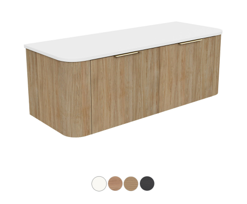 Margot 1200 Double Bowl Wall Hung, Double Curve Cabinet