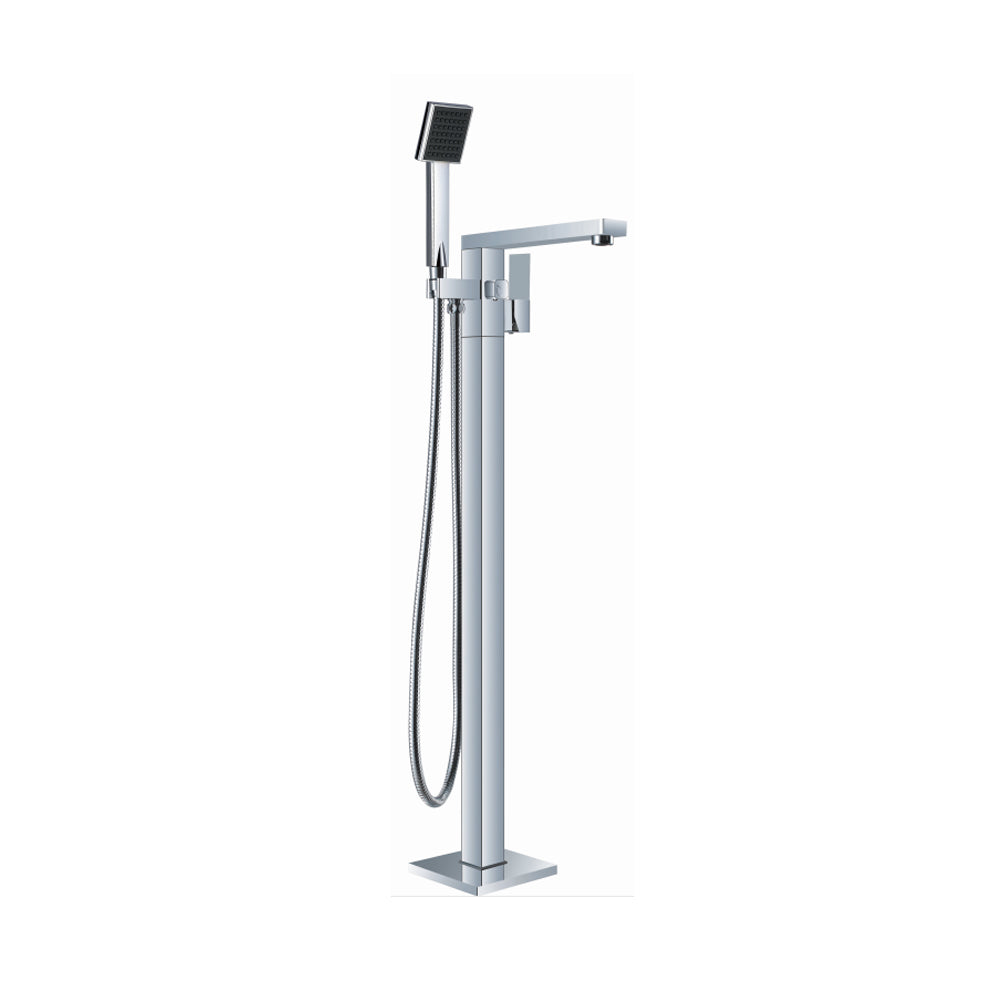 Square Freestanding Bath Mixer | Hand Shower