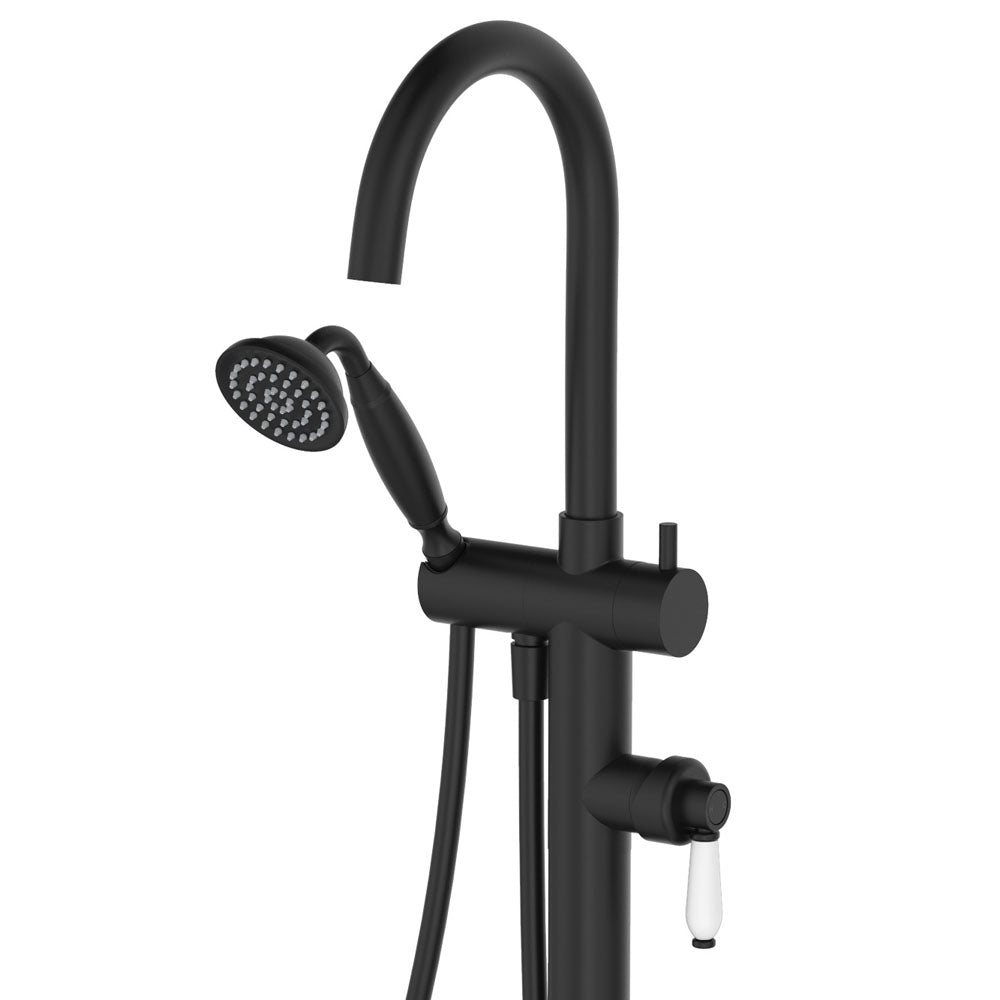 Eleanor Floor Mixer & Shower, Ceramic Handle