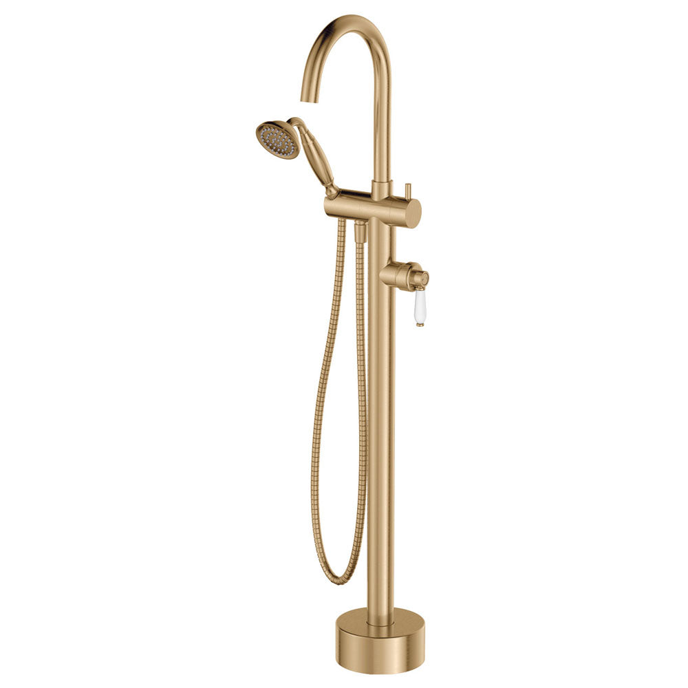 Eleanor Floor Mixer & Shower, Ceramic Handle