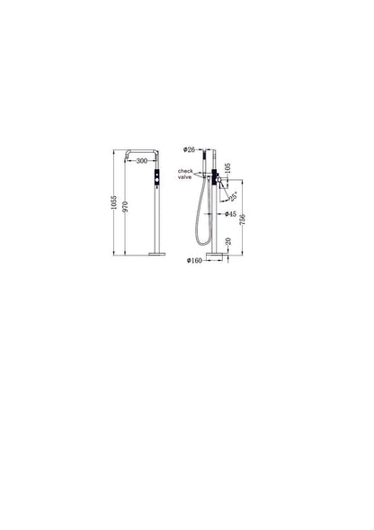 Opal Freestanding Bath Mixer | Hand Shower