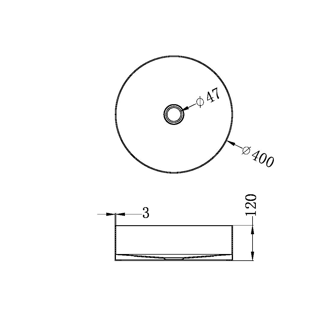 Stainless Steel Basin | Above Counter | Round | 400mm