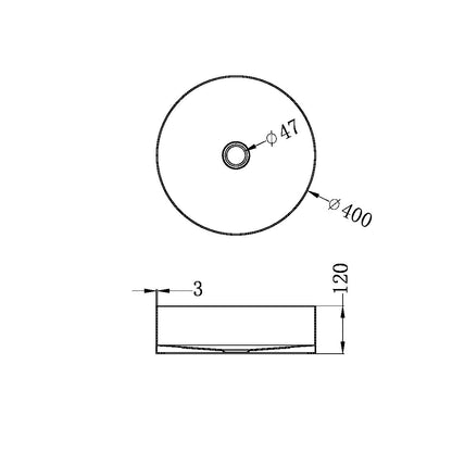 Stainless Steel Basin | Above Counter | Round | 400mm