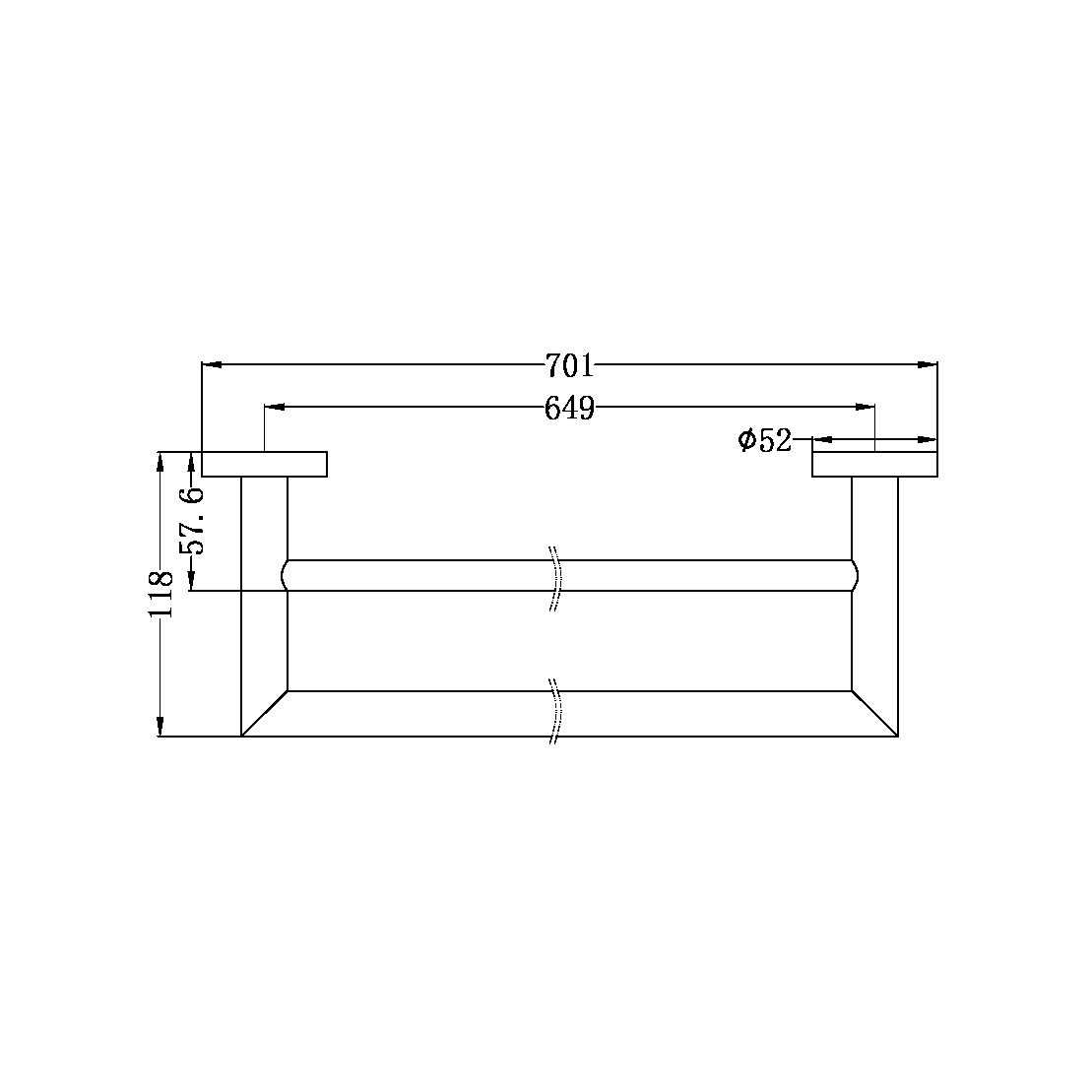 Dolce Towel Rail | Double | 900mm