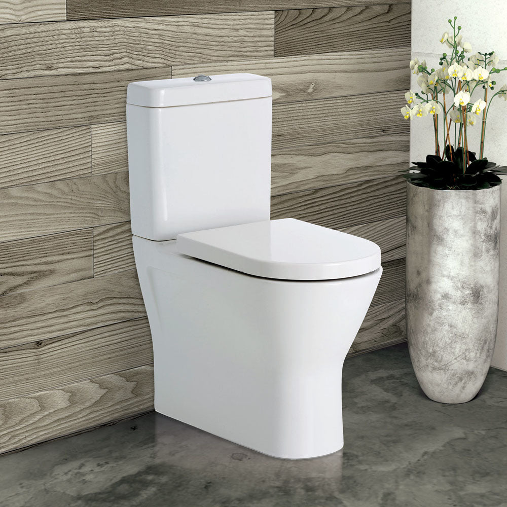 RAK Resort Back-to-Wall Toilet Suite, Gloss White with Bottom Inlet