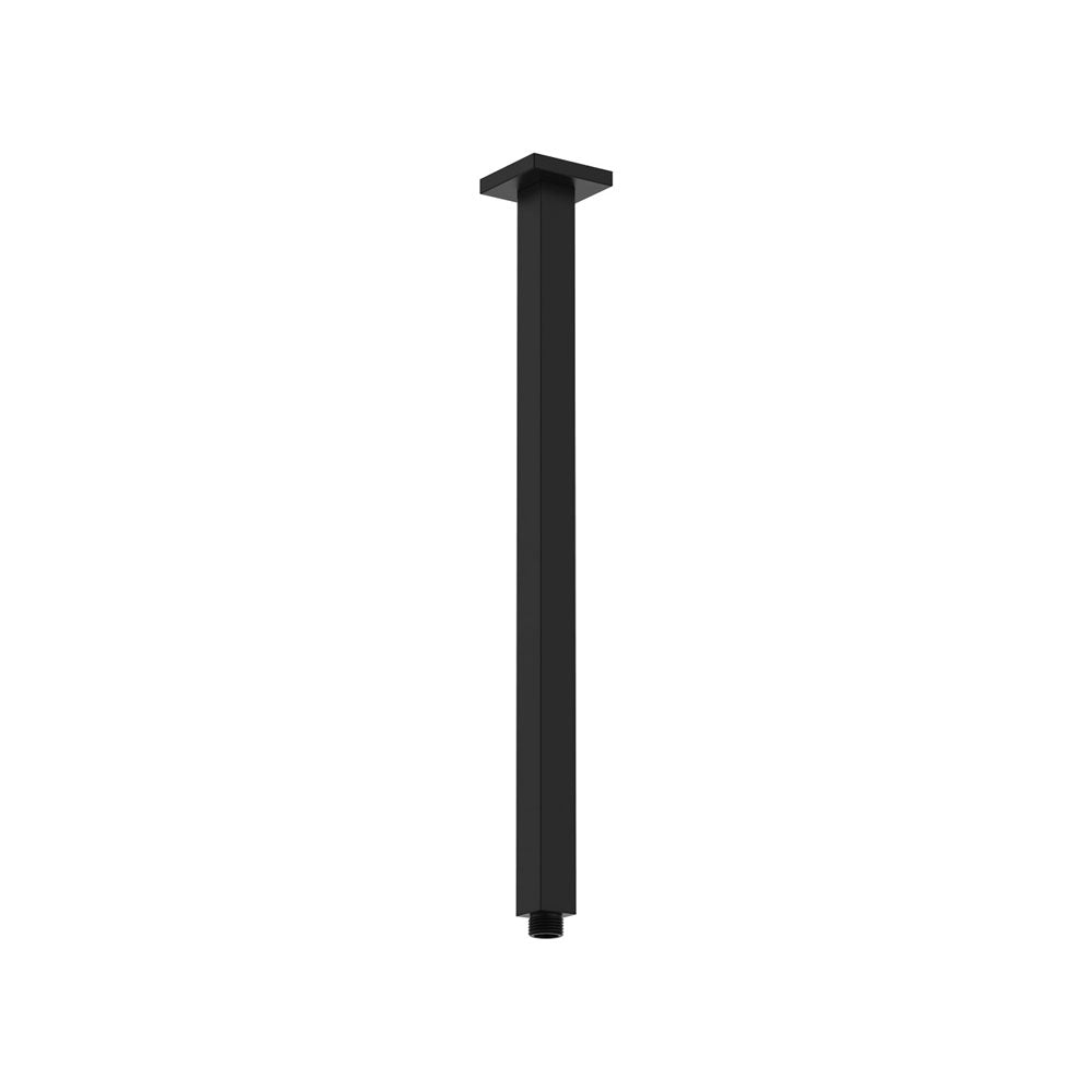 Square Matte Black Ceiling Dropper, 450mm