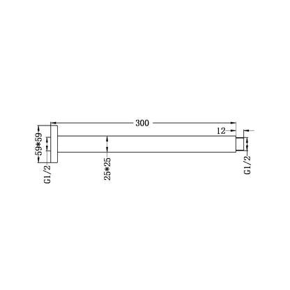 Ceiling Arm | Square| 150/300/450/600mm