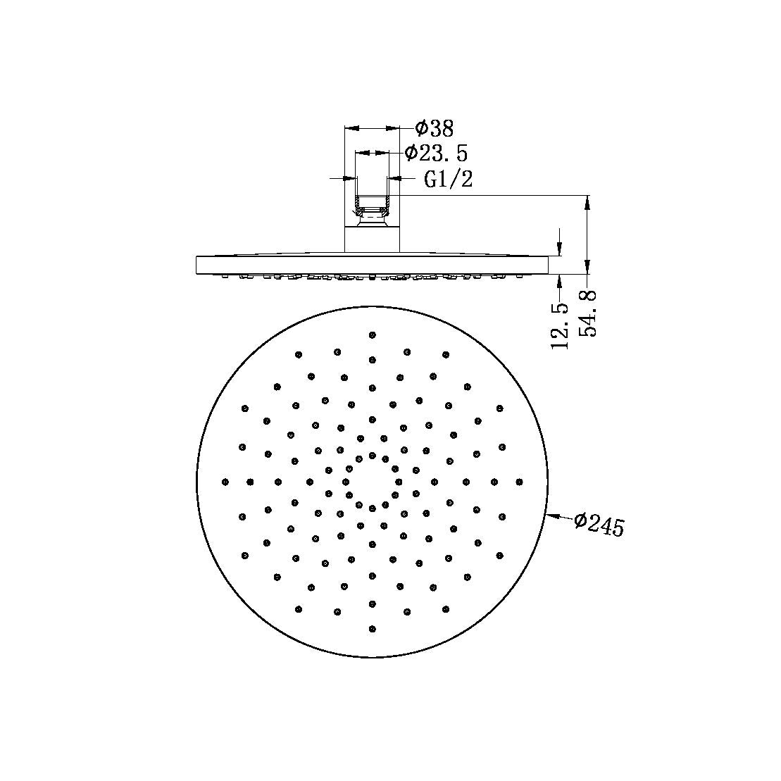 Round ABS Shower Head | 250mm