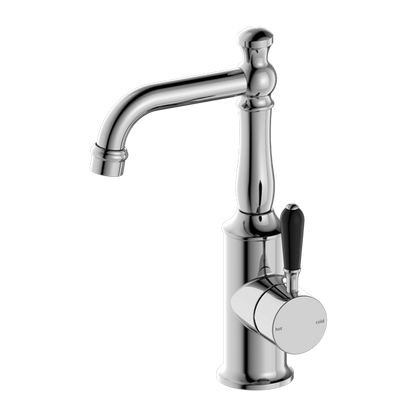 York Basin Mixer | Black Porcelain Lever