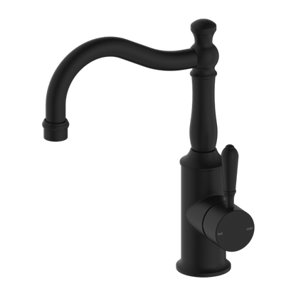 NERO York Basin Mixer Hook Spout with Metal Lever