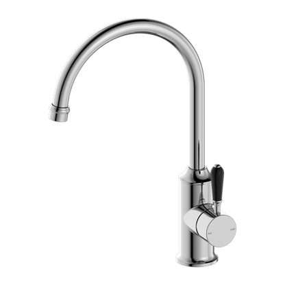 York Kitchen Mixer | Gooseneck | Black Porcelain Lever